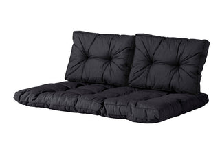 BASIC Florance Palettenkissen Set mit Florance Rückenkissen - Black